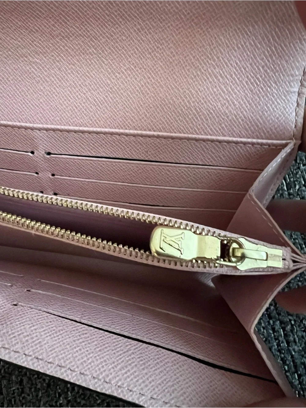 Louis Vuitton Brown Damier Envelope Wallet with Gold Snap